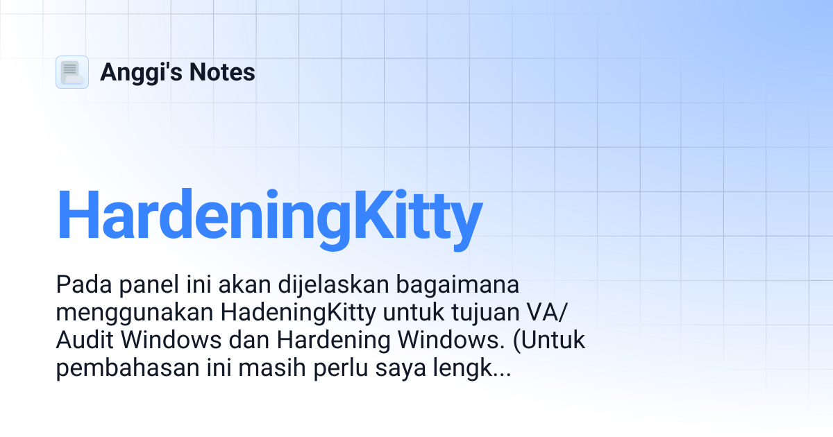 HardeningKitty | Anggi's Notes